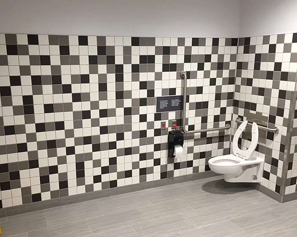 Commercial washroom in mosaic